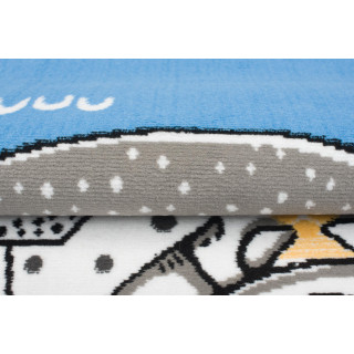 Detský modrý koberec s obrázkom