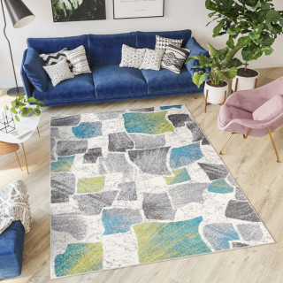 Moderný koberec v sivo-zelenej farbe