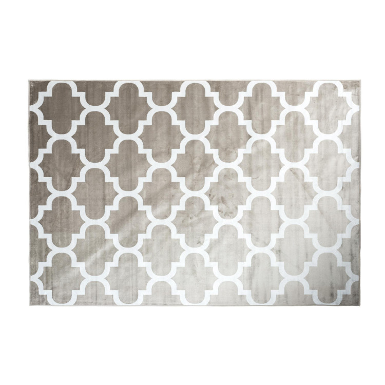 Krémový moderný koberec so vzorom