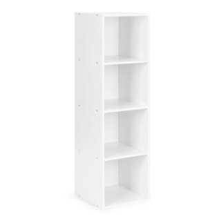 Moderný biely regál  so 4 policami