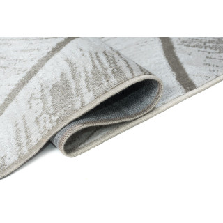 Strieborný moderný koberec s listami