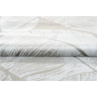 Strieborný moderný koberec s listami