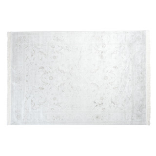 Strieborno-krémový kvetovaný koberec