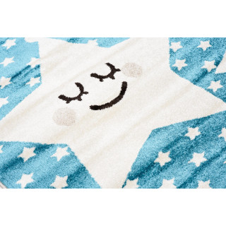 Detský modrý koberec s motívom hviezd