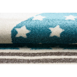 Detský modrý koberec s motívom hviezd