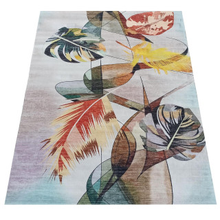 Béžový koberec s farebnými lístami
