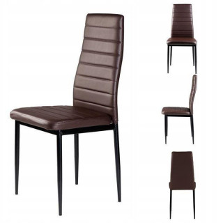 Sada 4 jedálenských stoličiek v hnedej farbe