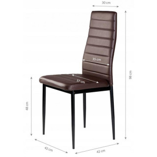 Sada 4 jedálenských stoličiek v hnedej farbe