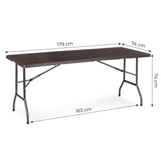 Rozkladací cateringový stôl 180 cm - hnedý