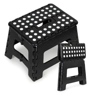 Skladacia plastová taburetka v čiernej farbe