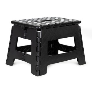 Skladacia plastová taburetka v čiernej farbe