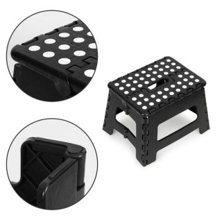 Skladacia plastová taburetka v čiernej farbe