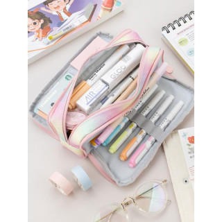 Brokátový dúhový peračník s tromi priehradkami