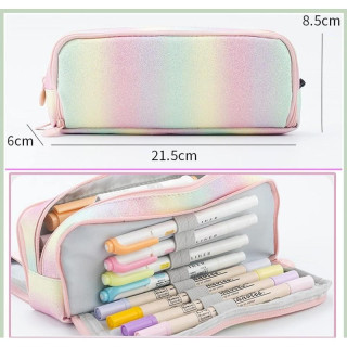 Brokátový dúhový peračník s tromi priehradkami