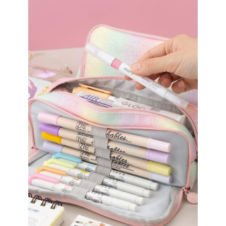 Brokátový dúhový peračník s tromi priehradkami