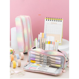 Brokátový dúhový peračník s tromi priehradkami