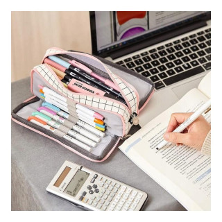 Trojkomorový kockovaný peračník