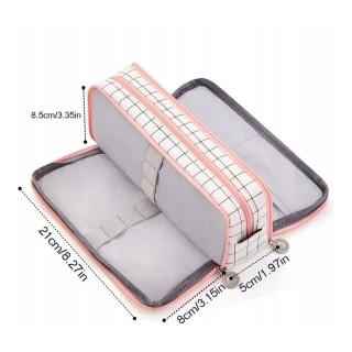 Trojkomorový kockovaný peračník