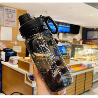 Čierna fitness fľaša na vodu - 600 ml