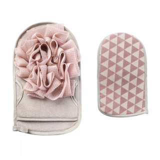 Obojstranná špongiová kefa v ružovej farbe