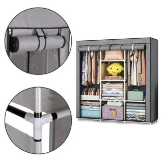 Textilná skriňa s policami na oblečenie a obuv