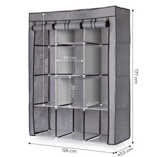 Textilná skriňa s policami na oblečenie a obuv