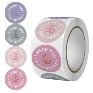 Farebné nalepovacie etikety THANK YOU - 500 ks