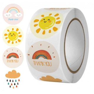 Rolka farebných detských nálepiek THANK YOU - 500 ks