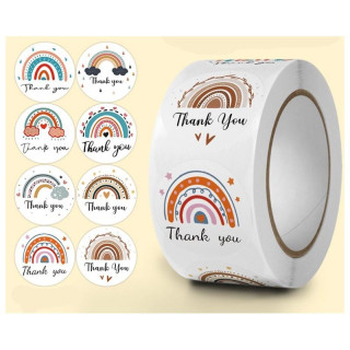 Dúhové nálepky THANK YOU - 500 ks