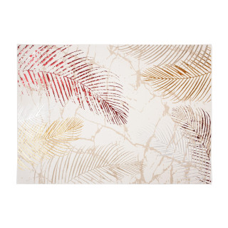 Kremna preproga z listi