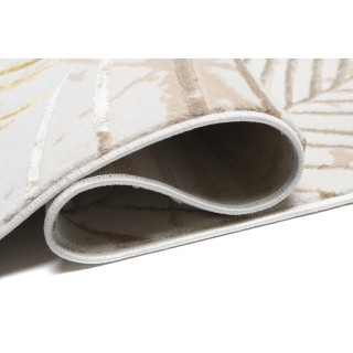 Kremna preproga z listi