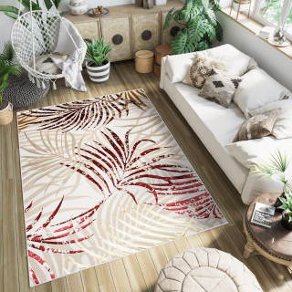 Krem preproga s pisanimi listi