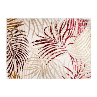 Krem preproga s pisanimi listi