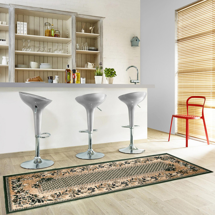 Zelený moderný koberec s kvetovaným vzorom