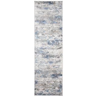 Modrý metrážny koberec so vzorom