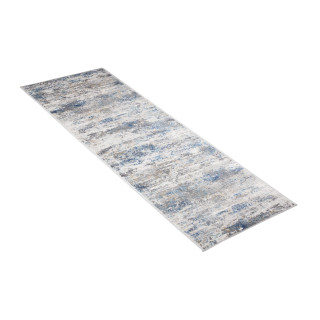 Modrý metrážny koberec so vzorom