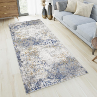 Modro-biely metrážny koberec