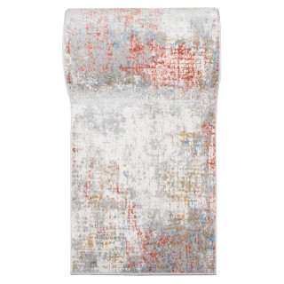 Bielo-oranžový metrážny koberec