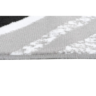 Sivo-červený metrážny koberec