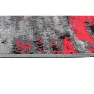Moderný metrážny koberec v čierno-červenej farbe