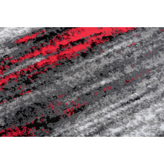 Moderný metrážny koberec v čierno-červenej farbe