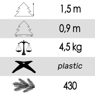 Zasnežený vianočný stromček diamantový smrek - 150 cm