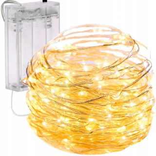 Teplé biele LED svetielka na drôtiku - 5 m