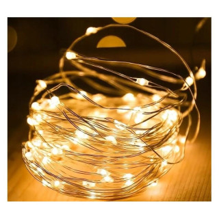 Teplé biele LED svetielka na drôtiku - 5 m