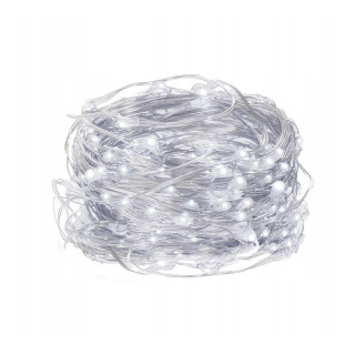 Studené biele LED svetielka na drôtiku - 10 m