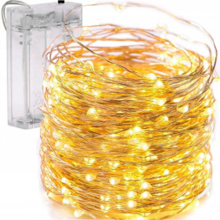 Teplé biele LED svetielka na drôtiku - 10 m