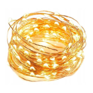 Teplé biele LED svetielka na drôtiku - 10 m