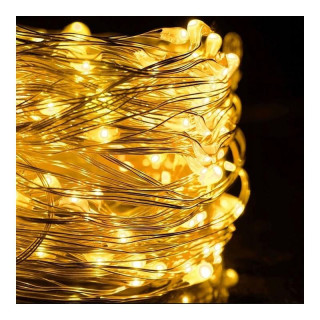 Teplé biele LED svetielka na drôtiku - 10 m