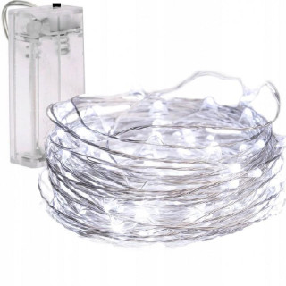 Studené biele LED svetielka na drôtiku - 2 m