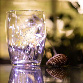 Studené biele LED svetielka na drôtiku - 2 m